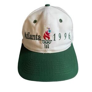 Atlanta 1996 Olympics Green/White Hat Adjustable Snapback Baseball Cap Vintage
